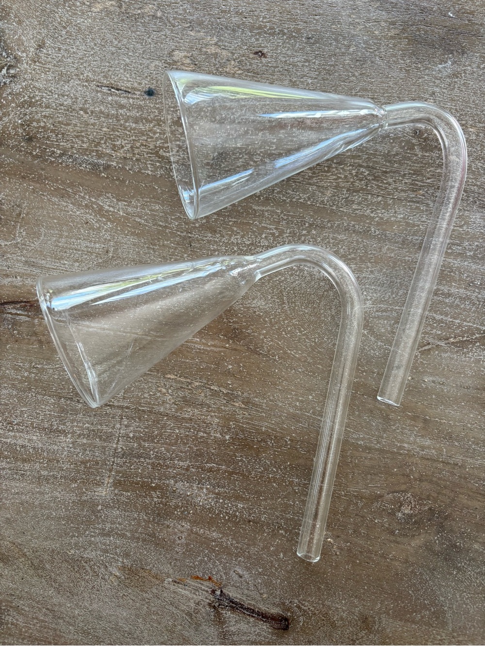Glass Champagne Funnels - Set of 2